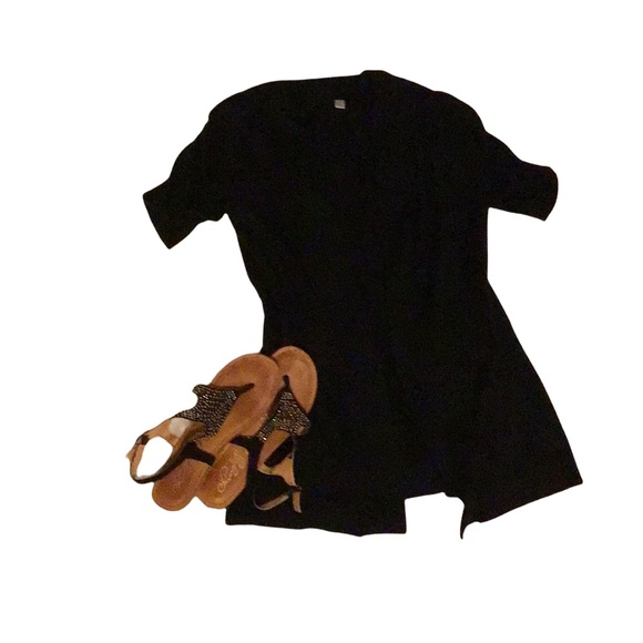 Dress Barn black open front short sleeve cardigan - Picture 5 of 12